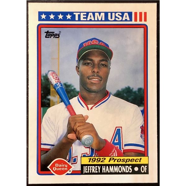 1992 TOPPS TEAM USA JEFFREY HAMMONDS ROOKIE CARD