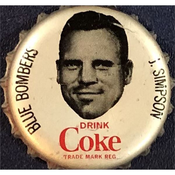 1965 COCA COLA CFL BOTTLE CAPS - JACKIE SIMPSON