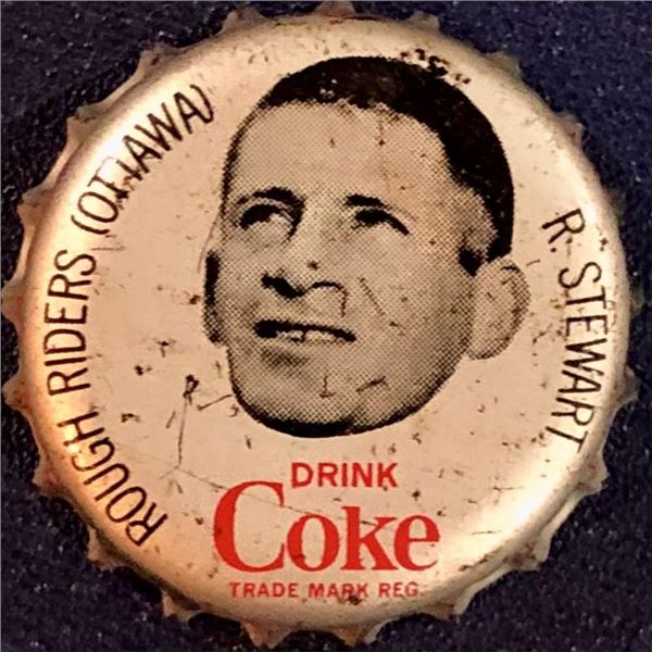 1965 COCA COLA CFL BOTTLE CAPS - RON STEWART (HOF)
