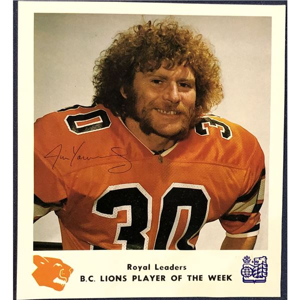 1977 ROYAL BANK B.C. LIONS JIM YOUNG (HOF)