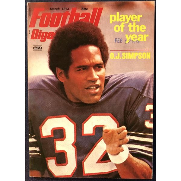 FOOTBALL DIGEST MARCH 1974 - O.J. SIMPSON (HOF)