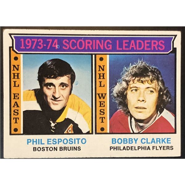 1974-75 TOPPS PHIL ESPOSITO & BOBBY CLARKE (HOF)