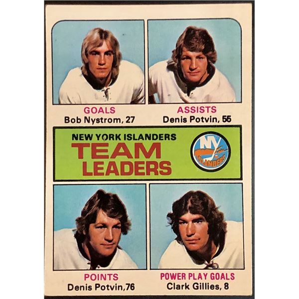 1975-76 NHL TOPPS DENIS POTVIN & CLARK GILLIES (HOF)
