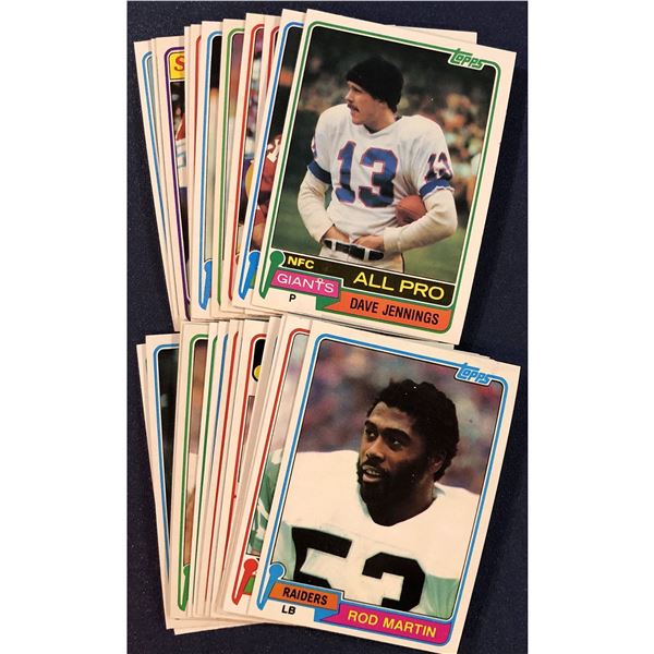 1981 TOPPS NFL COLLECTION - 25 CARDS