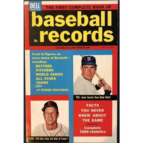 1957 BASEBALL RECORDS - TED WILLIAMS & STAN MUSIAL (HOF) COVER