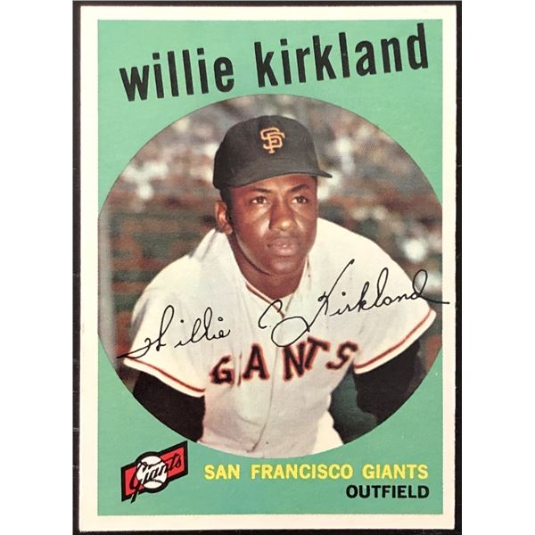 1959 TOPPS GRAYBACK WILLIE KIRKLAND ROOKIE CARD