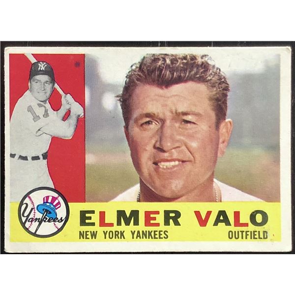 1960 TOPPS ELMER VALO WHITEBACK