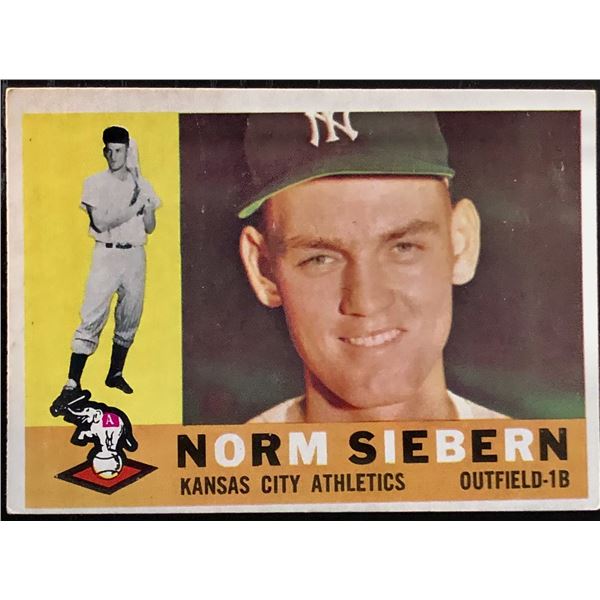 1960 TOPPS WHITEBACK NORM SIEBERN