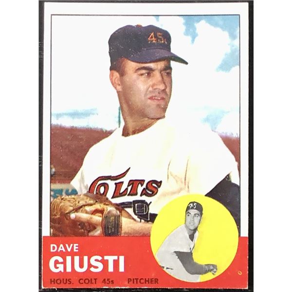 1963 TOPPS DAVE GIUSTI ROOKIE CARD