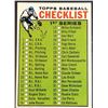 Image 1 : 1964 TOPPS BASEBALL 1st SERIES CHECKLIST