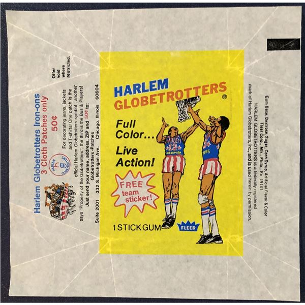 1971 FLEER HARLEM GLOBETROTTERS WRAPPER