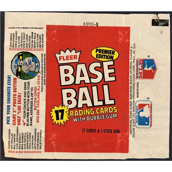 1981 FLEER BASEBALL WRAPPER