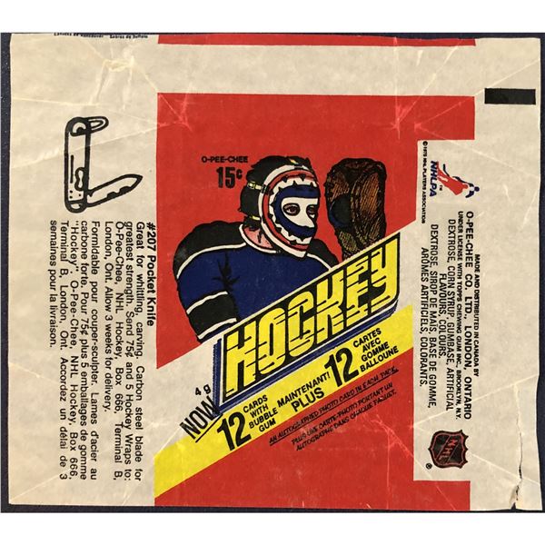 1977-78 O-PEE-CHEE HOCKEY WRAPPER