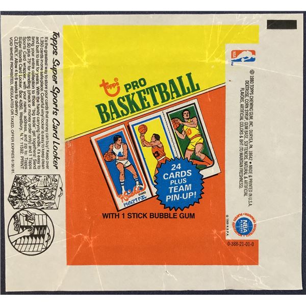 1980-81 TOPPS BASKETBALL WRAPPER - LARRY BIRD ROOKIE YEAR