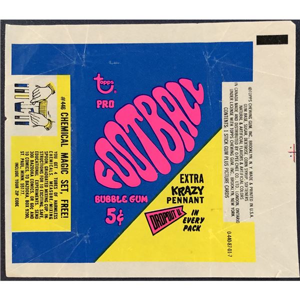 1967 TOPPS NFL WRAPPER