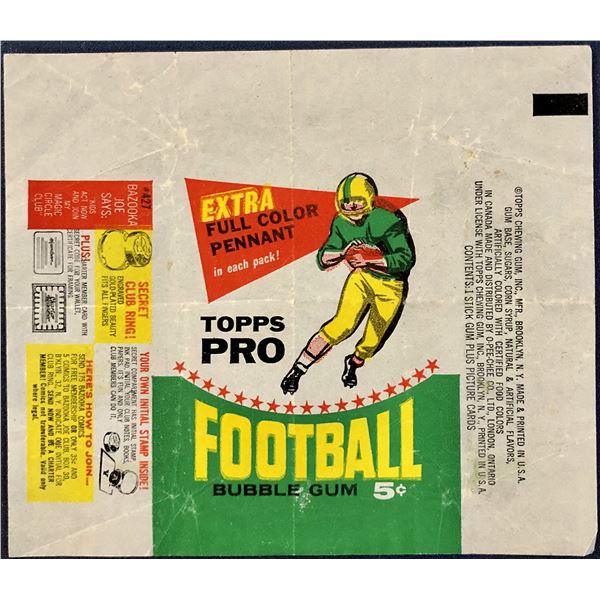 1964 TOPPS NFL WRAPPER