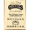 Image 3 : 1984 MOTHER'S COOKIES SAN FRANCISCO GIANTS ALL TIME ALL STARS SET