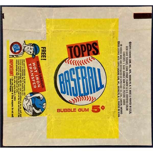 1960 TOPPS BASEBALL WRAPPER