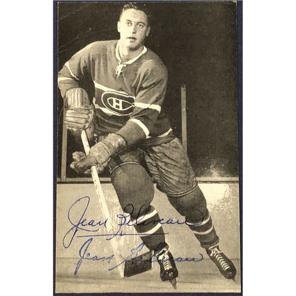 NHL MONTREAL CANADIENS 3.5"x5.5" POSTCARD - JEAN BELIVEAU (HOF) - SIGNED