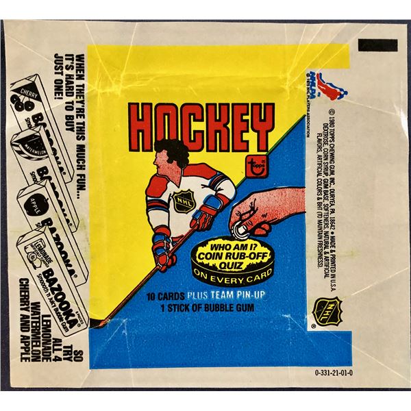1980-81 TOPPS HOCKEY WRAPPER