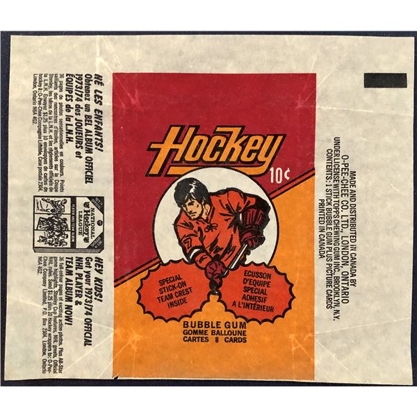 1973-74 O-PEE-CHEE HOCKEY WRAPPER