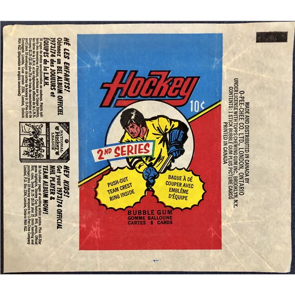1973-74 O-PEE-CHEE HOCKEY 2nd SERIES WRAPPER