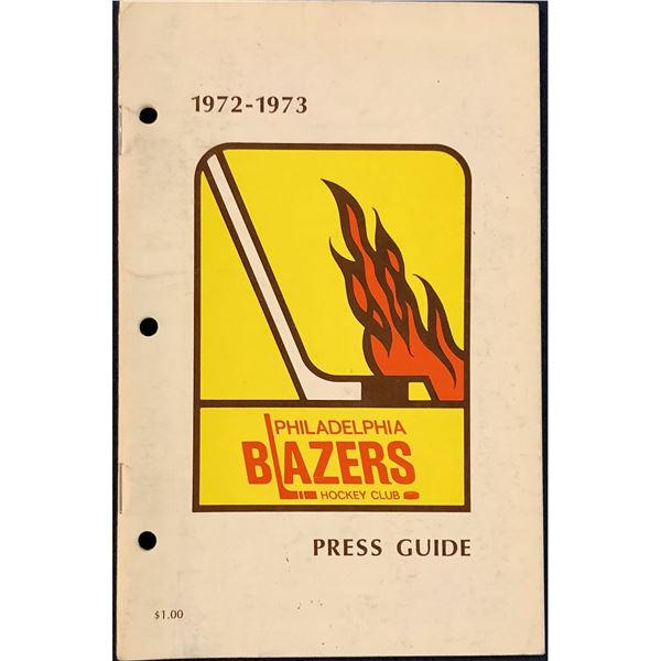 1972-73 WHA PHILADELPHIA BLAZERS MEDIA GUIDE
