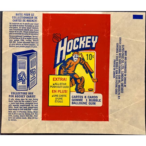 1972-73 O-PEE-CHEE HOCKEY WRAPPER