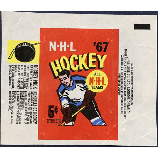 1966-67 O-PEE-CHEE HOCKEY WRAPPER - BOBBY ORR ROOKIE YEAR