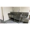Image 2 : STAINLESS STEEL 3 BAY COMMERCIAL 106"W X 36"D X 55"H WASH SINK WITH FAUCET, RINSE WAND & UPPER