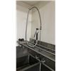 Image 4 : STAINLESS STEEL 3 BAY COMMERCIAL 106"W X 36"D X 55"H WASH SINK WITH FAUCET, RINSE WAND & UPPER