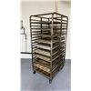 Image 1 : 40 TRAY ALUMINUM MOBILE COMMERCIAL BAKERS RACK WITH 20 ALUMINUM COMMERCIAL BAKING TRAYS