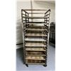 Image 2 : 40 TRAY ALUMINUM MOBILE COMMERCIAL BAKERS RACK WITH 20 ALUMINUM COMMERCIAL BAKING TRAYS
