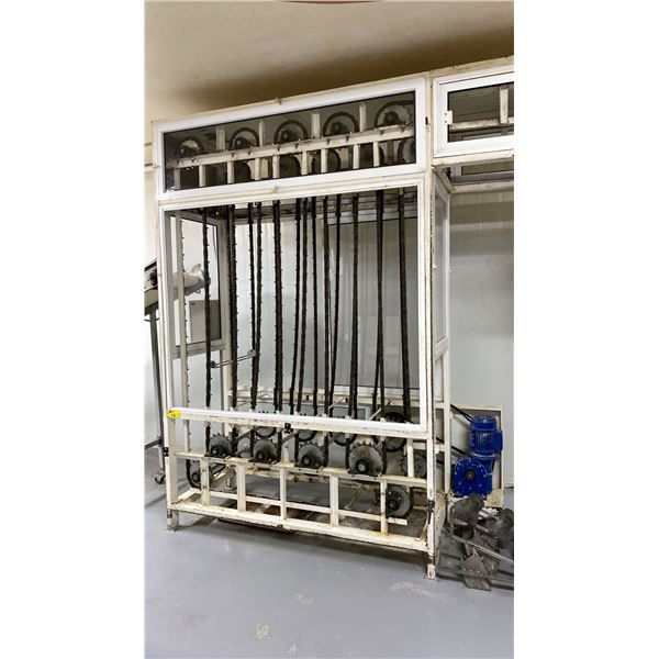 PRI PRI-2 COMMERCIAL ELECTRIC SLEEVES PROOFER MACHINE WITH MOBILE CART OF METAL HOLDERS & 4 ASSORTED