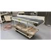 Image 2 : WHITE 17"W X 67"L X 35"H COMMERCIAL CHAIN CONVEYOR SYSTEM ON MOBILE CART *CART INCLUDED*