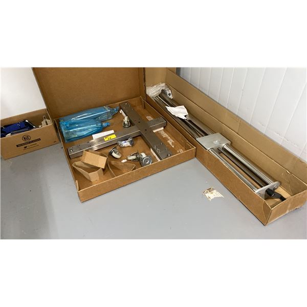 CASTLE ENGINEERING STAINLESS STEEL COMMERCIAL MOBILE TUBE LIFTER WITH BOX OF COMMERCIAL TAPE