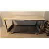 Image 1 : STAINLESS STEEL 2 TIER 71 1/2"W X 36"D X 36"H COMMERCIAL MOBILE WORK TABLE WITH PLASTIC CUTTING
