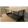 Image 2 : STAINLESS STEEL 2 TIER 71 1/2"W X 36"D X 36"H COMMERCIAL MOBILE WORK TABLE WITH PLASTIC CUTTING