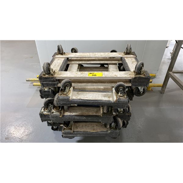 STACK OF 14 COMMERCIAL 4 WHEEL CARTS *MUST TAKE ALL*