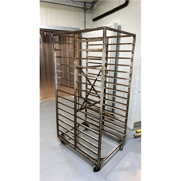 40 TRAY ALUMINUM MOBILE COMMERCIAL BAKERS RACK *NO COMMERCIAL BAKING TRAYS INCLUDED*