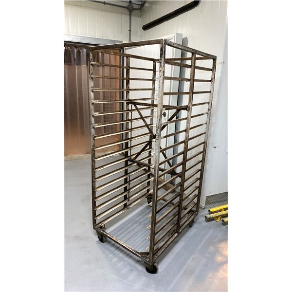 40 TRAY ALUMINUM MOBILE COMMERCIAL BAKERS RACK *NO COMMERCIAL BAKING TRAYS INCLUDED*