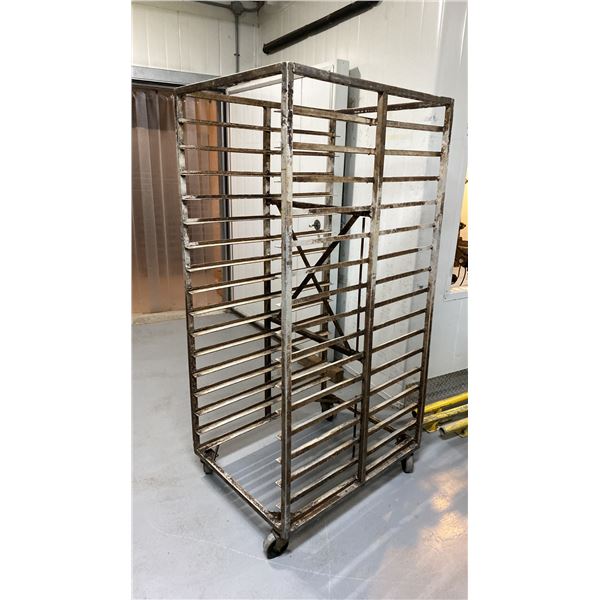40 TRAY ALUMINUM MOBILE COMMERCIAL BAKERS RACK *NO COMMERCIAL BAKING TRAYS INCLUDED*