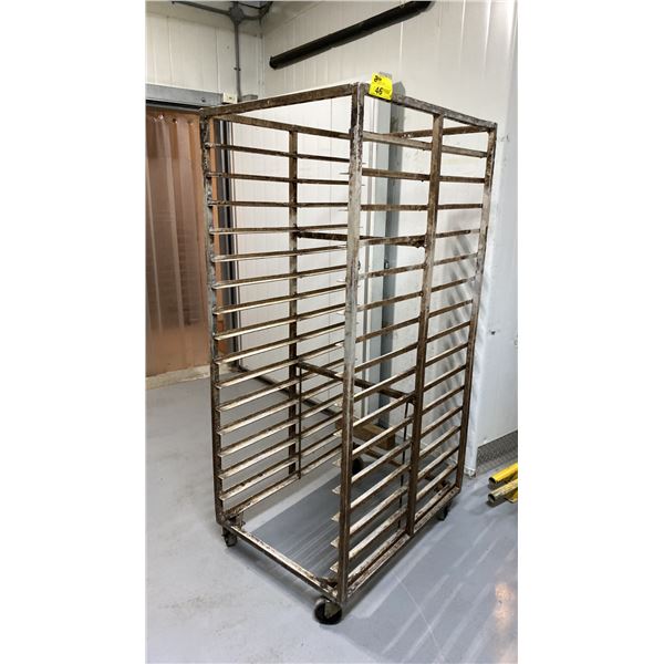 40 TRAY ALUMINUM MOBILE COMMERCIAL BAKERS RACK *NO COMMERCIAL BAKING TRAYS INCLUDED*
