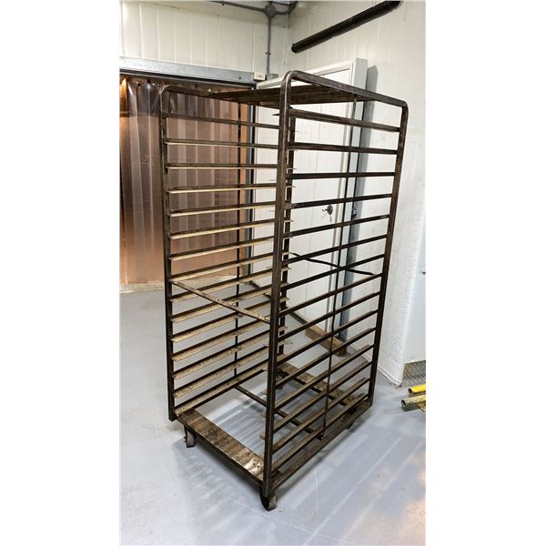 40 TRAY ALUMINUM MOBILE COMMERCIAL BAKERS RACK *NO COMMERCIAL BAKING TRAYS INCLUDED*