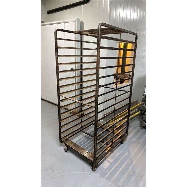 40 TRAY ALUMINUM MOBILE COMMERCIAL BAKERS RACK *NO COMMERCIAL BAKING TRAYS INCLUDED*