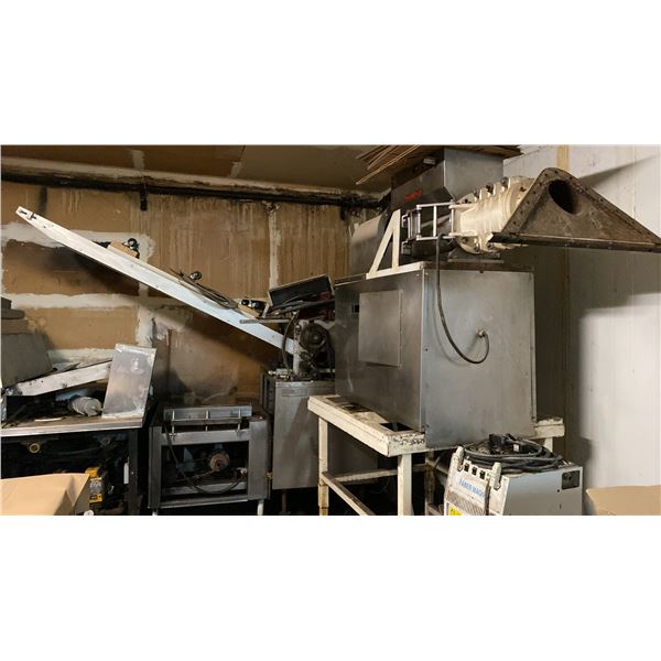 EEM STAINLESS STEEL LARGE SCALE CONVEYOR OVEN, STAINLESS STEEL ROLLER FEEDER SYSTEM, EEM DROP