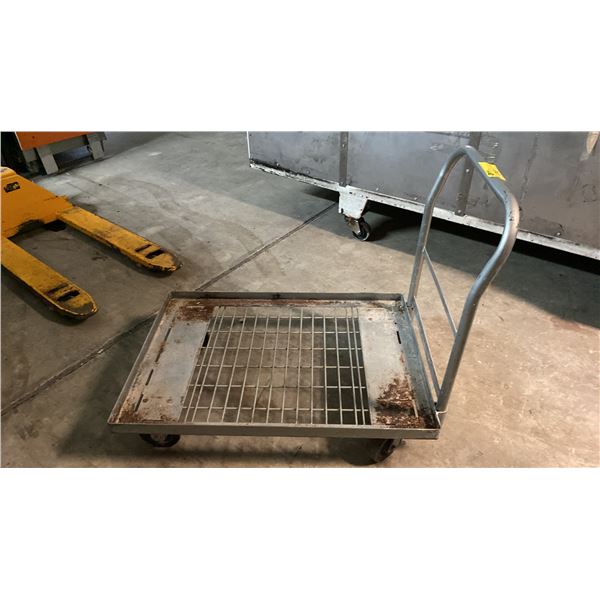 LARGE METAL COMMERCIAL MOBILE MESH DECK CART