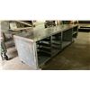 Image 2 : STAINLESS STEEL 115"W X 31"D X 36"H COMMERCIAL MOBILE TRAY STORAGE WORK TABLE
