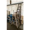 Image 1 : 3 ASSORTED SIZED WOODEN STEP LADDERS & 2 WOODEN WORK PLATFORMS *MUST TAKE ALL*