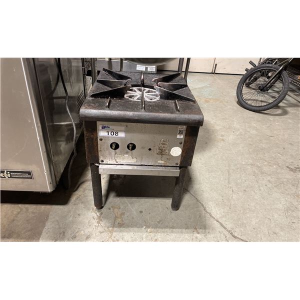 WOLF STAINLESS STEEL COMMERCIAL SINGLE NATURAL GAS STOCK POT BURNER *MISSING KNOBS*